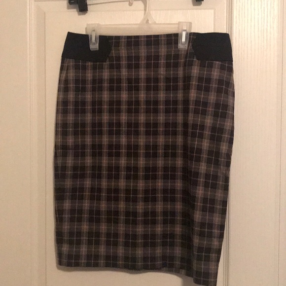 NWOT | Gray/Pink Pencil Plaid Skirt | The Limited - Picture 1 of 6